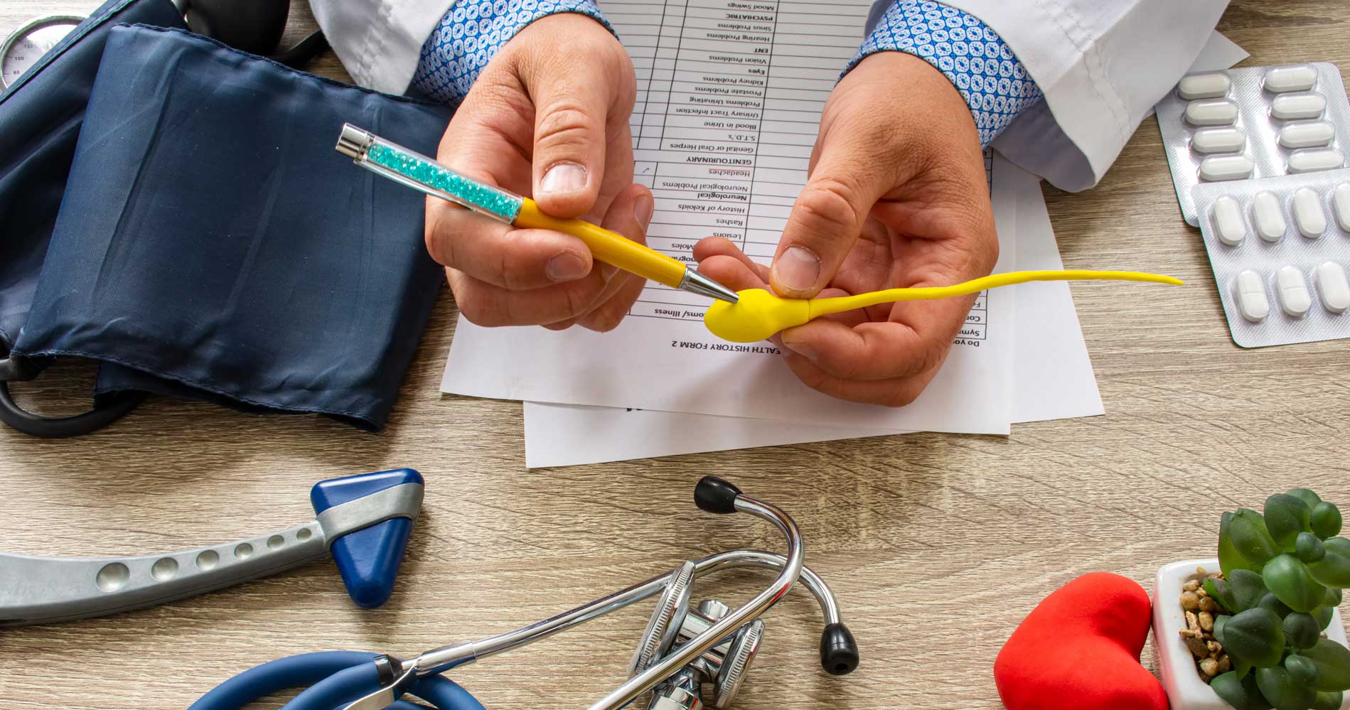 A doctor is holding a stethoscope and a stethoscope.